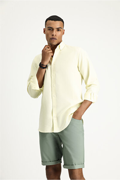 Kiğılı Uzun Kol Regular Fit Oxford Pamuk Gömlek