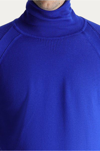 Kiğılı Balıkçı Yaka Slim Fit Dar Kesim Desenli Pamuklu Triko Kazak