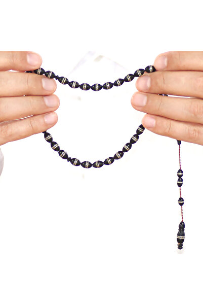 Tesbihane Συστηματικά κομμένα σε διπλή σειρά, σπειροειδής μεταλλική χάντρα κοπής καρύδας Kuka Tesbih