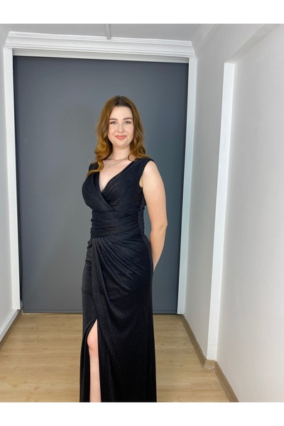 gökkuşagı moda Siyah Büyük Beden Kalın Askılı Simli Likralı Göbeği Kamufle Ed...