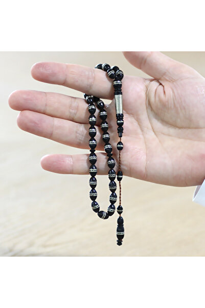 Tesbihane Συστηματικά κομμένα σε διπλή σειρά, σπειροειδής μεταλλική χάντρα κοπής καρύδας Kuka Tesbih