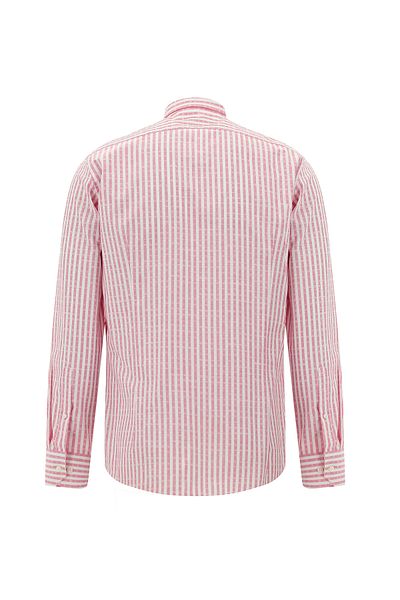 Abdullah Kiğılı Striped Slim Fit Sports Cotton Shirt - Long Sleeve
