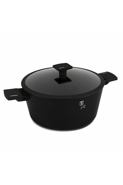 Berlinger Haus Pot With Lid 30 Cm Matte Black Bh 8190, Black, Titanium Coating, Non-stick