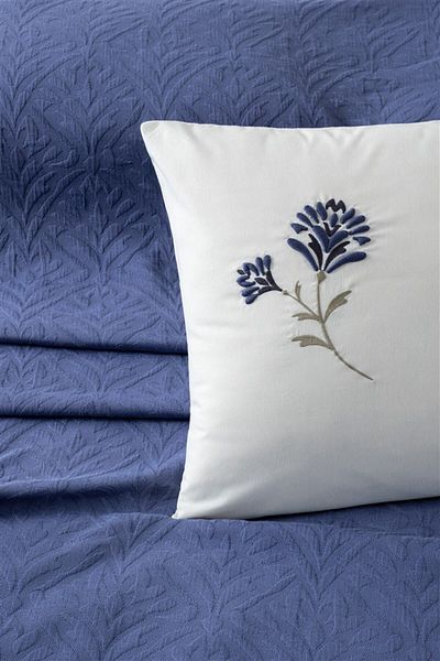 Sevim Set Pique Brodat Tivoli - Cuvertură de pat Jacquard Pique - Daniela - Indigo
