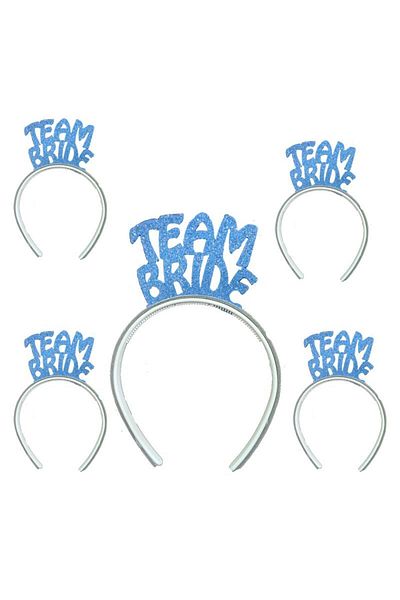 partidolu Μπλε Χρώμα Team Bride Written Crown Eva Υλικό Glitter Νυφικό Σετ Bridesmaid Crown 5 τεμάχια