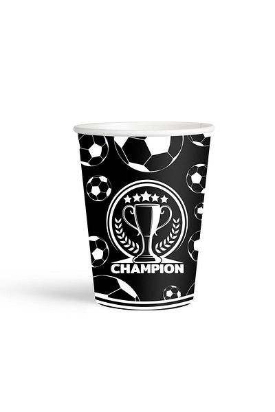 Kika Cardboard Plate 23cm 8Pcs and Cardboard Cup 8oz 8Pcs-Champion -