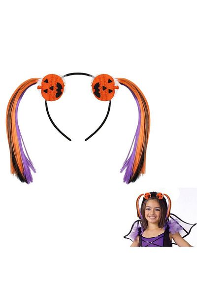 partidolu Κορώνα κολοκύθας με μαλλιά Halloween Συμβατό για ενήλικες για παιδιά 1 τεμάχιο 14 Χ 11 εκ.