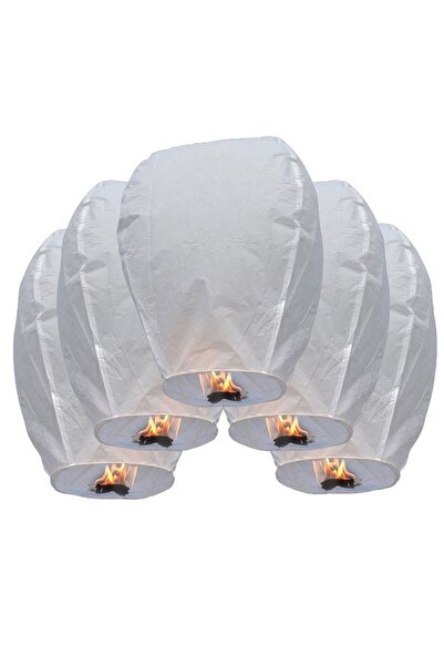 partidolu Gökyüzüne Bırakılan Dilek Feneri Beyaz Renk 1 Adet