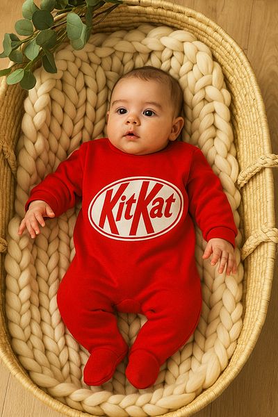 Murat Baby بذلة كيت كات مطبوعة باللون الأحمر