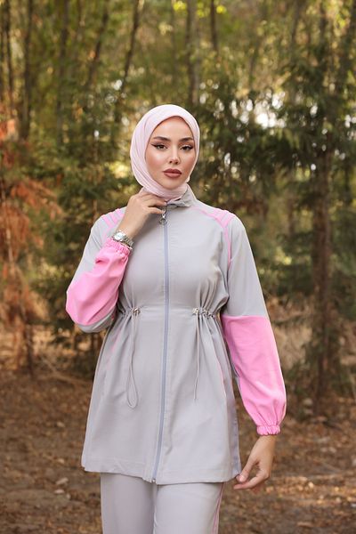 MİMİ Luxury Wear Women's Hijab Tracksuit Set with Zipper