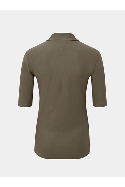 RİVUS Buttoned Polo Neck T-Shirt - Khaki Model