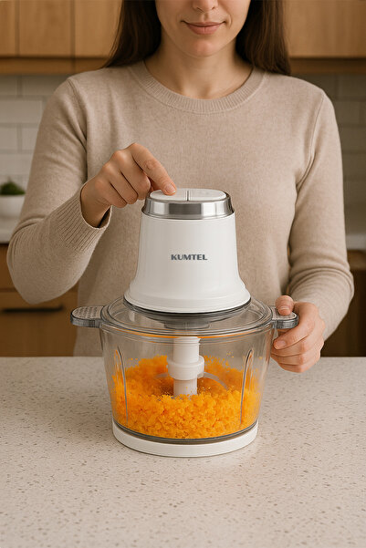 KUMTEL 2in1 Çok Amaçlı Cam Ve Çelik Hazneli Doğrayıcı Hch-21