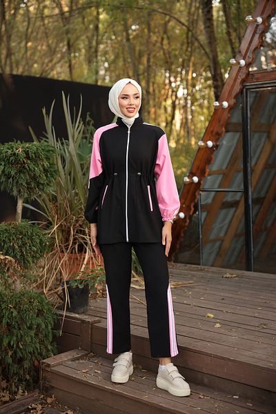 MİMİ Luxury Wear Σετ αθλητικής φόρμας Hijab με φερμουάρ - Γυναικείο Σετ δύο τεμαχίων