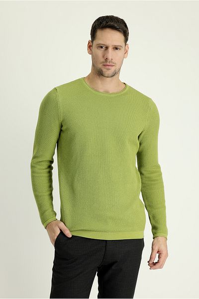 Kiğılı Cotton Slim Fit Patterned Crew Neck Knitwear Sweater