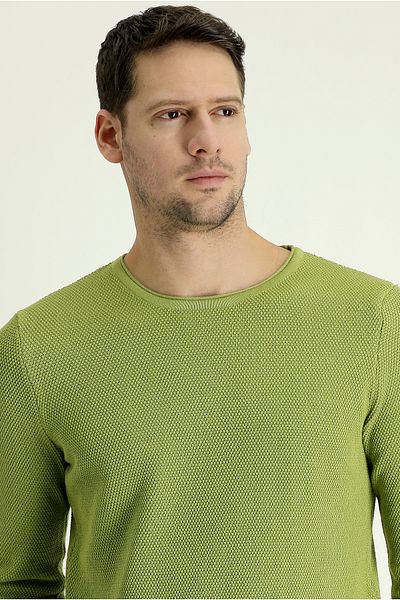 Kiğılı Cotton Slim Fit Patterned Crew Neck Knitwear Sweater