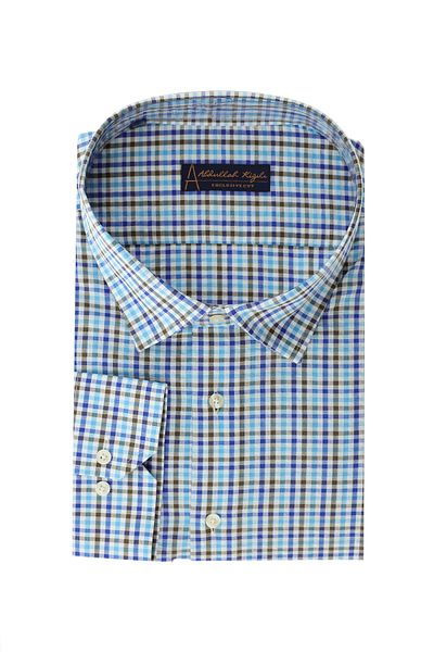 Kiğılı Large Size Long Sleeve Sports Plaid Cotton Shirt