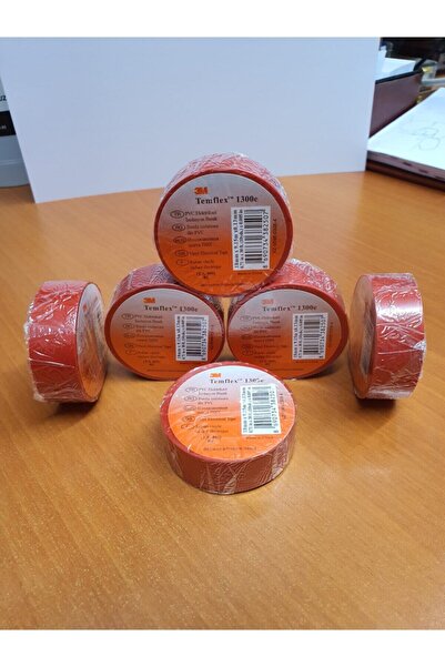 3M Temflex 1300e Pvc Elektrik Bandı - Kırmızı - 18 Mm X 9,15 M ( 10 'lu Paket ) Kırmızı
