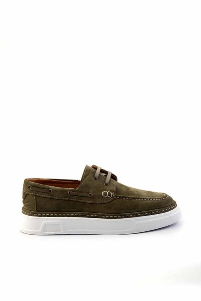 Bambi Ανδρικά παπούτσια από γνήσιο δέρμα Khaki Nubuck Casual - E 01585222201