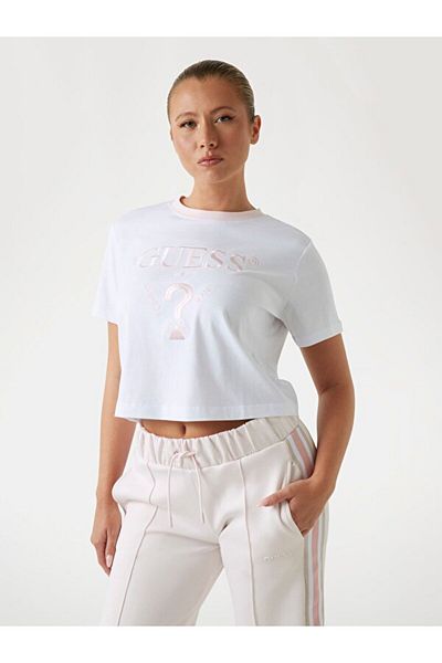 Guess Tricou alb pentru femei Filanta Crop Tee V5gı18ı3z14-g011