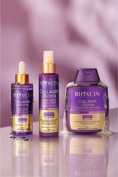 Bioxcin Collagen & Biotin Volume Shampoo 300 ml + Conditioner 250 ml + Liquid Conditioner 150 ml Set of 3