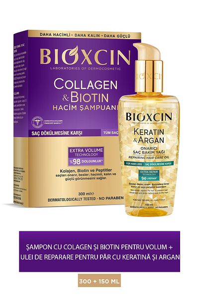 Bioxcin Collagen & Biotin Shampoo 300ml Keratin Argan Hair Care Oil