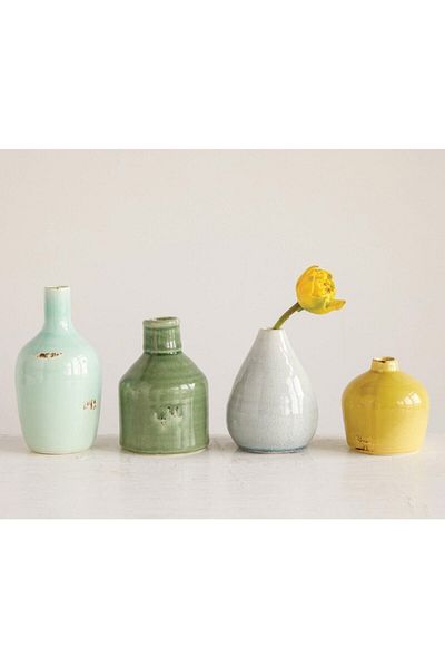 Warm Design Terra Cotta Set of 4 Vases