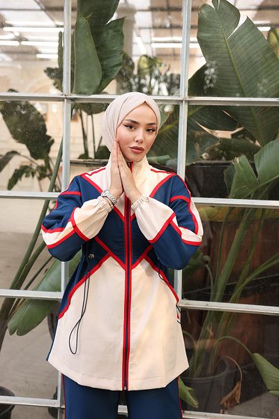MİMİ Luxury Wear Σετ Φούτερ Hijab με φερμουάρ - Σετ των δύο