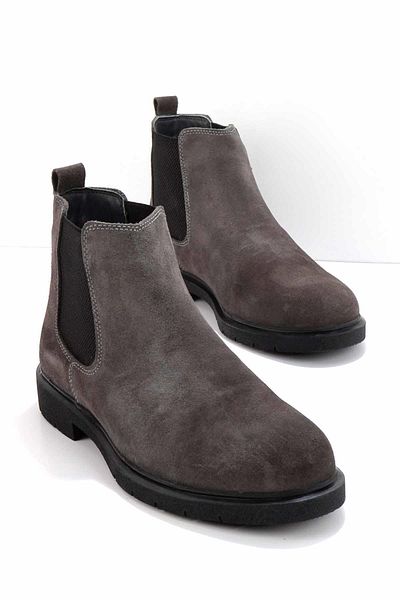 Bambi Gray Leather Men's Boots & Booties E02811242302