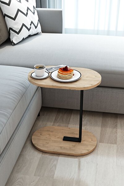 Modalanka C Yan Sehpa Koltuk Altı Sehpa Tekli Demir Ayak Sehpa Zigon Kahve Se...