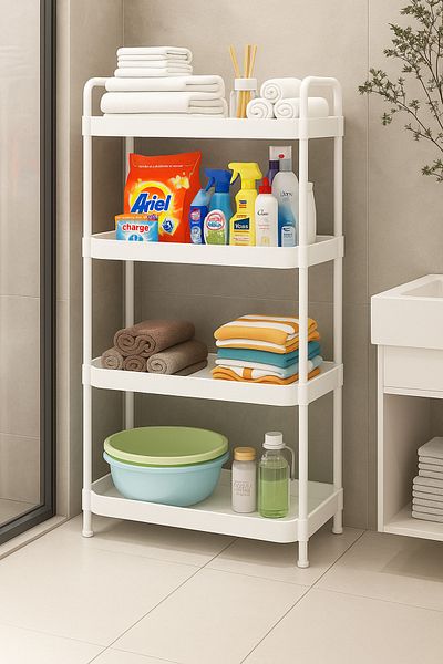 ALMUFARREJ Vesken Kitchen Organizer White 4 Shelves Size 115x26x51 cm