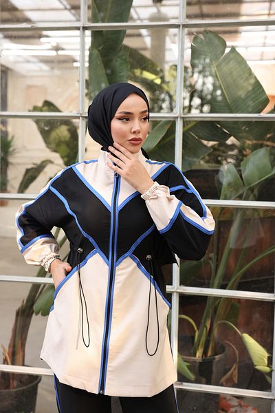 MİMİ Luxury Wear Σετ Φούτερ Hijab με φερμουάρ - Σετ των δύο