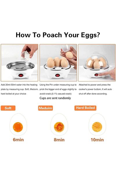 Generic Electric Egg Poacher 350w – Single Layer Egg Cooker With Auto Shut-off, Food Grade, Easy To Use