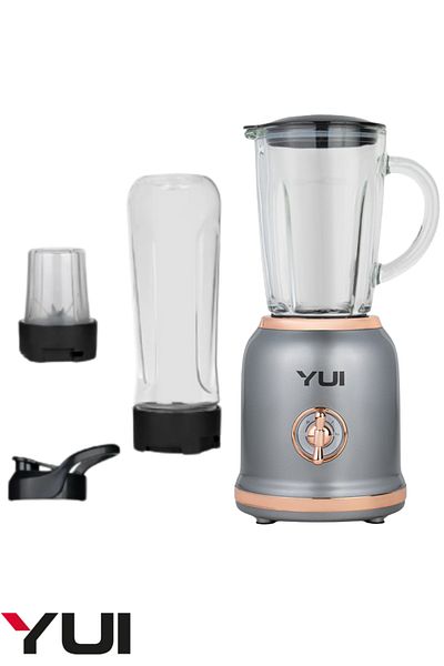 Yui Personal Blender Set - M18 (450 ml Glass Jar with Handle, 600 ml Smoothie Cup, 180 ml Coffee Grinder)