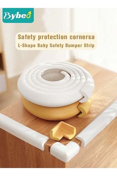 BYBEO Baby Proofing Edge and Corner Guard Protector Set For Furniture Or Tables, 4m Edges & 4 Foam Corners