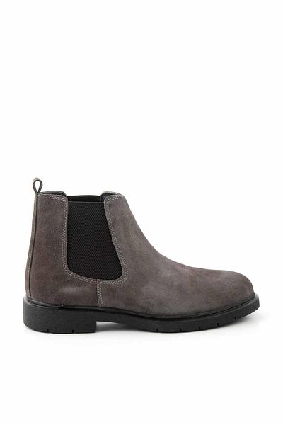 Bambi Gray Leather Men's Boots & Booties E02811242302