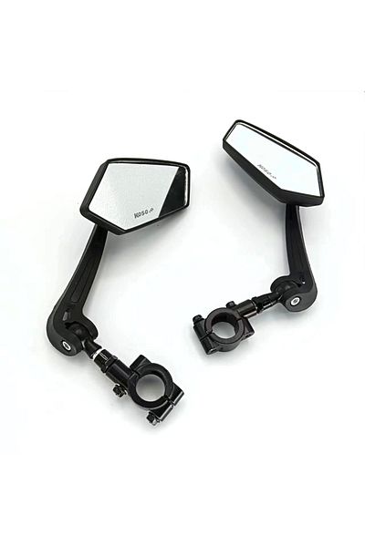 Choice Black Universal Bike Handlebar Mirrors Motorcycle Rear View Mirror Hd Wide Angle & 360° Rotating Bac