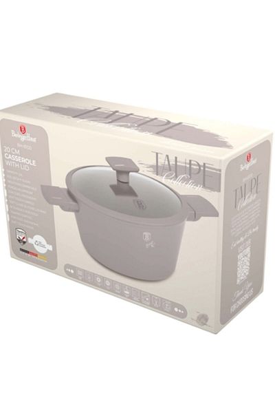 Berlinger Haus Pot With Lid 20 Cm Taupe Bh 8100, Gray, Titanium Coating