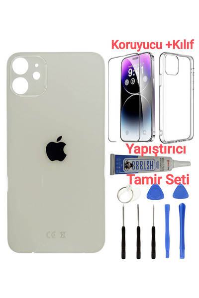 indirimplus iPhone 11 Arka Kapak Pil Kapağı + Yapıştırıcı+Kılıf+Kırılmaz  BEY...