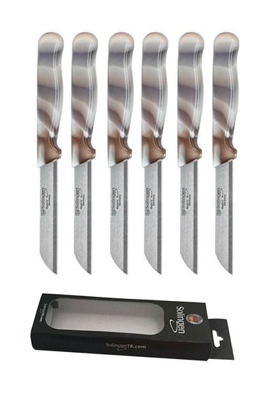 HerkeseUygun Solingen 6-Piece Serrated Fruit and Vegetable Knife