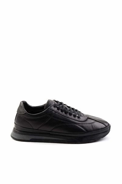 Bambi Black Leather Men's Casual Shoes E01199049503