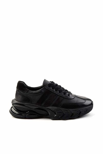 Bambi Black Black Leather Men's Sneaker E01194003641