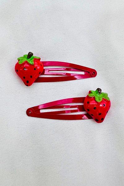 PETEK AKSESUAR 2 PIECES CHILDREN'S STRAWBERRY SIDE STRAP BUCKLE
