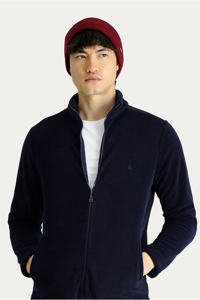 Kiğılı Zippered Embroidered Fleece Sweatshirt