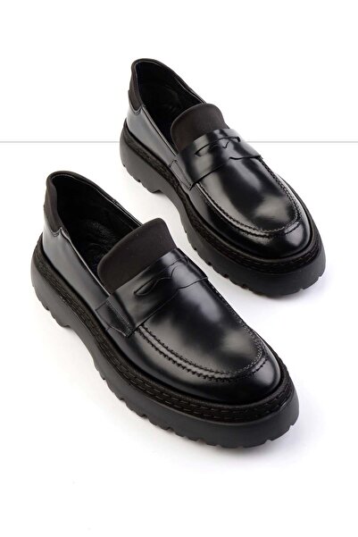 Bambi Siyah Leather Erkek Loafer Ayakkabı E01011027114