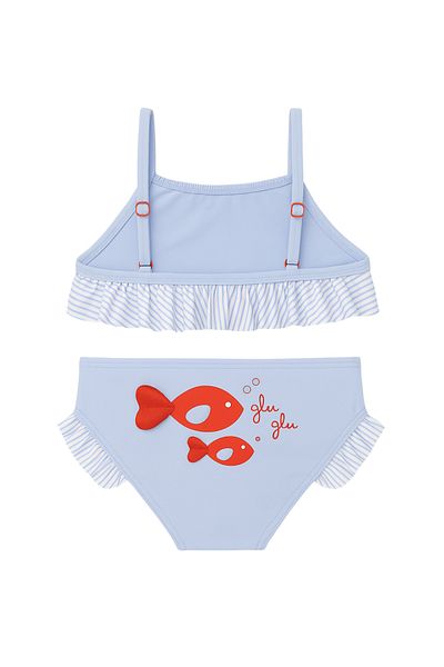 Katia&Bony Κοριτσίστικο Frill Wave Fish Tail Αξεσουάρ Σετ μπικίνι μπλε