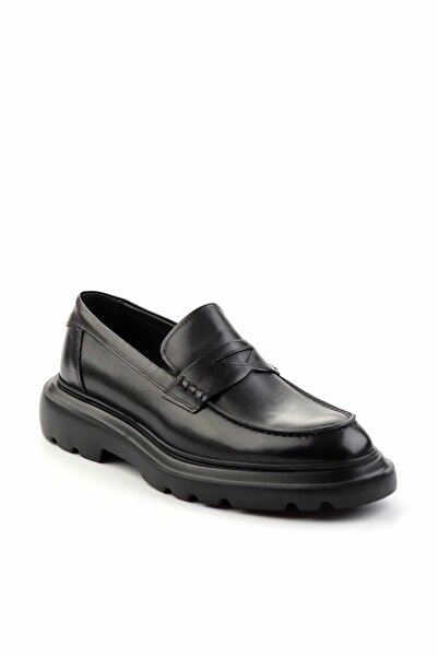 Bambi Siyah Leather Erkek Loafer Ayakkabı E01401092041