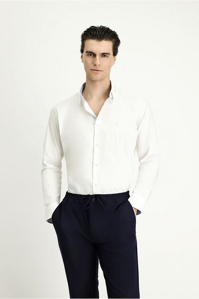 Kiğılı Long Sleeve Slim Fit Slim Fit Classic Cotton Shirt