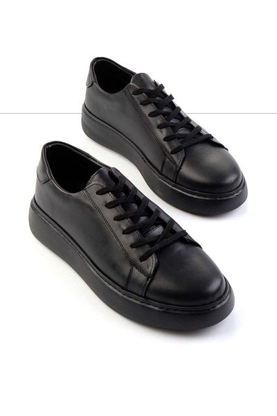 Bambi Black Leather Men's Casual Shoes E01439600241