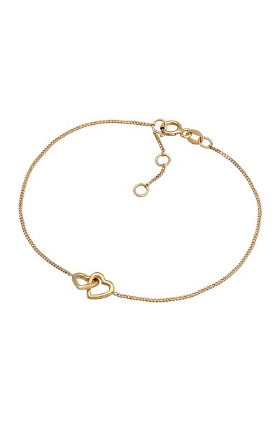 ELLI Armband Damen Herz Anhänger verschlungen in 585 Gelbgold