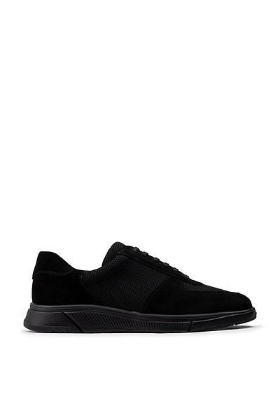 Deery Γνήσια Suede Black Sneaker Ανδρικά Παπούτσια